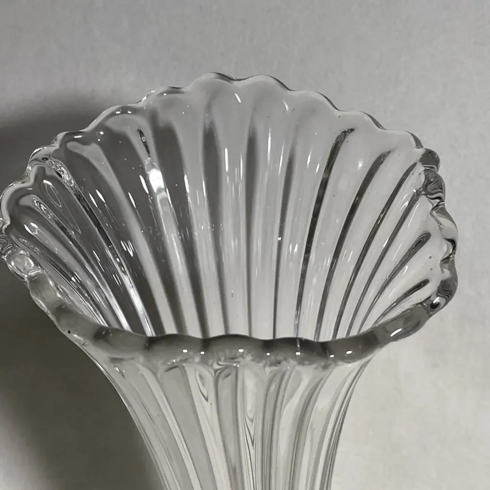 Antique Fenton Swung Vase Clear Early Circa 1918 UV Glow Rare